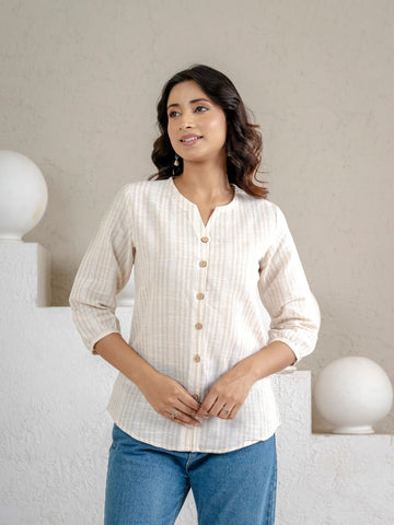 Brown Striped  Shirt