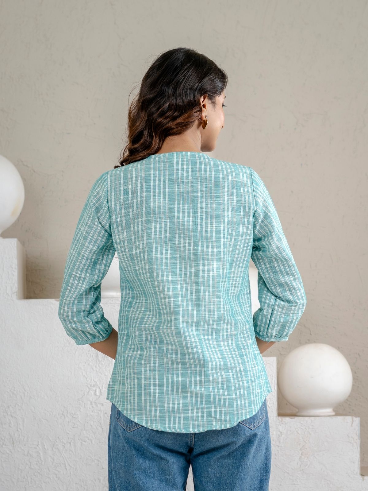 Dark Green & Light Pink Striped Shirts Combo