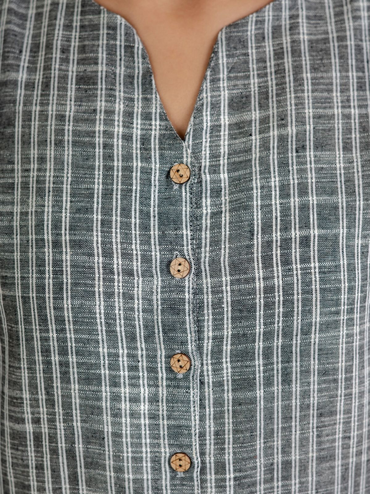Grey Striped  Shirt