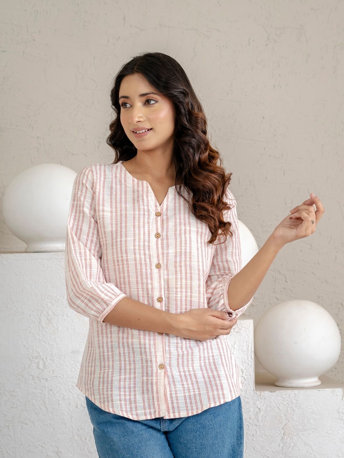 Pink Striped  Shirt
