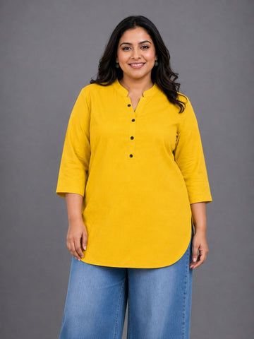 Yellow Everyday Cotton tops