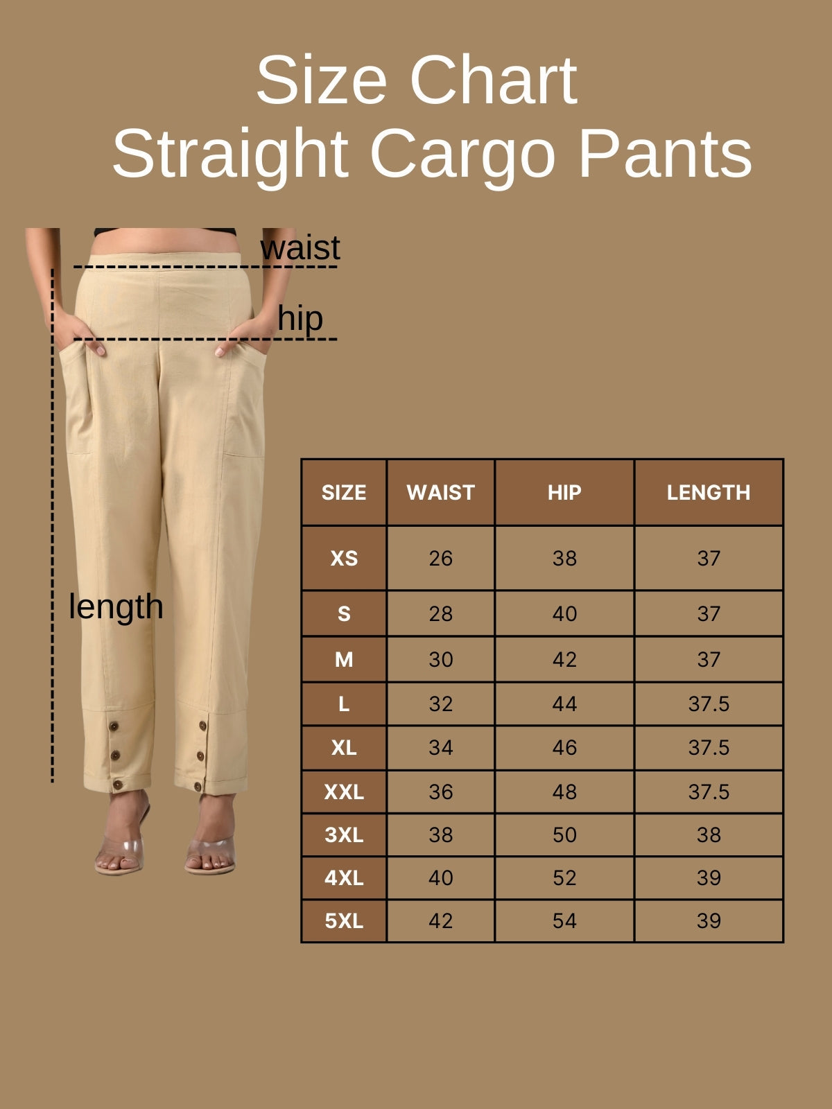 Beige Side Pocket Pure Cotton Straight Cargo Pant